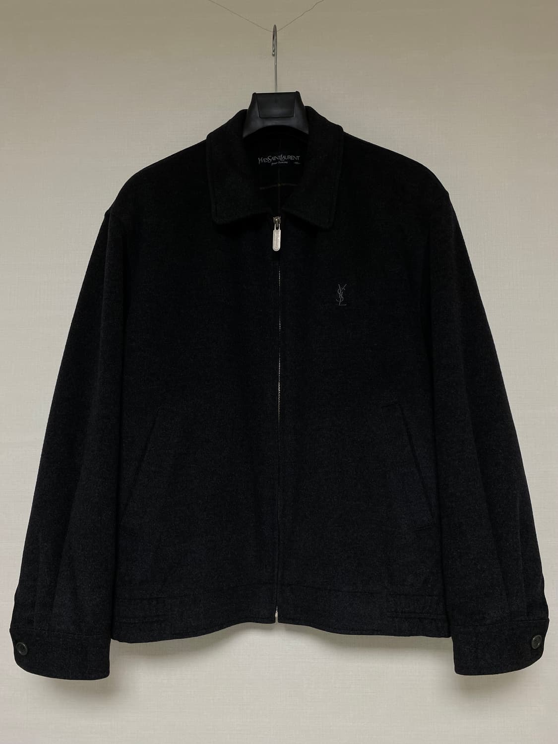 YVES SAINT LAURENT YSL 로고 울캐시미어 점퍼 상품이미지1