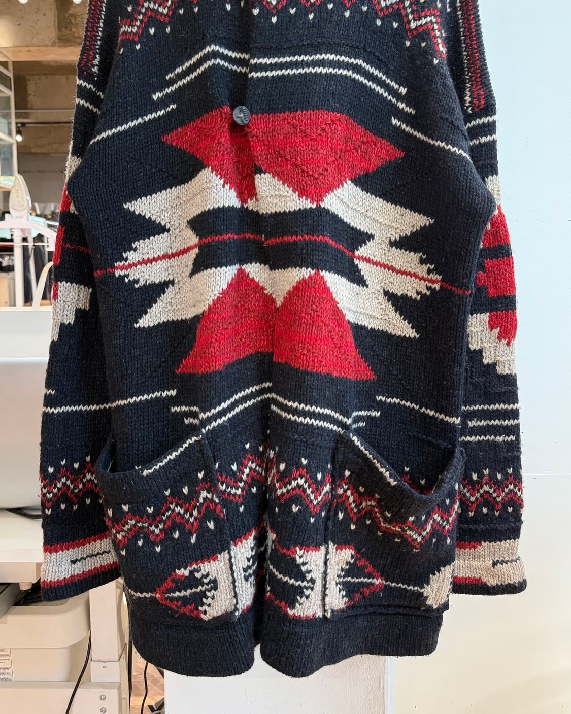 폴로 랄프로렌 블랙 핸드니트 아즈텍 울 가디건  상품이미지6