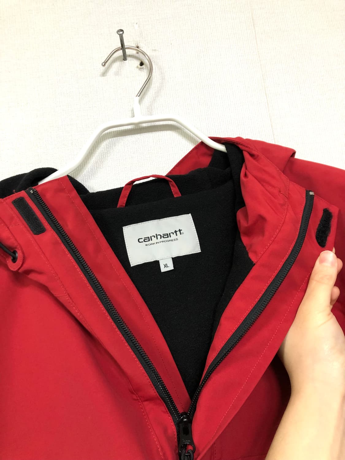 칼하트 wip 기모 풀오버 아노락 바람막이 XL _ 레드 상품이미지8