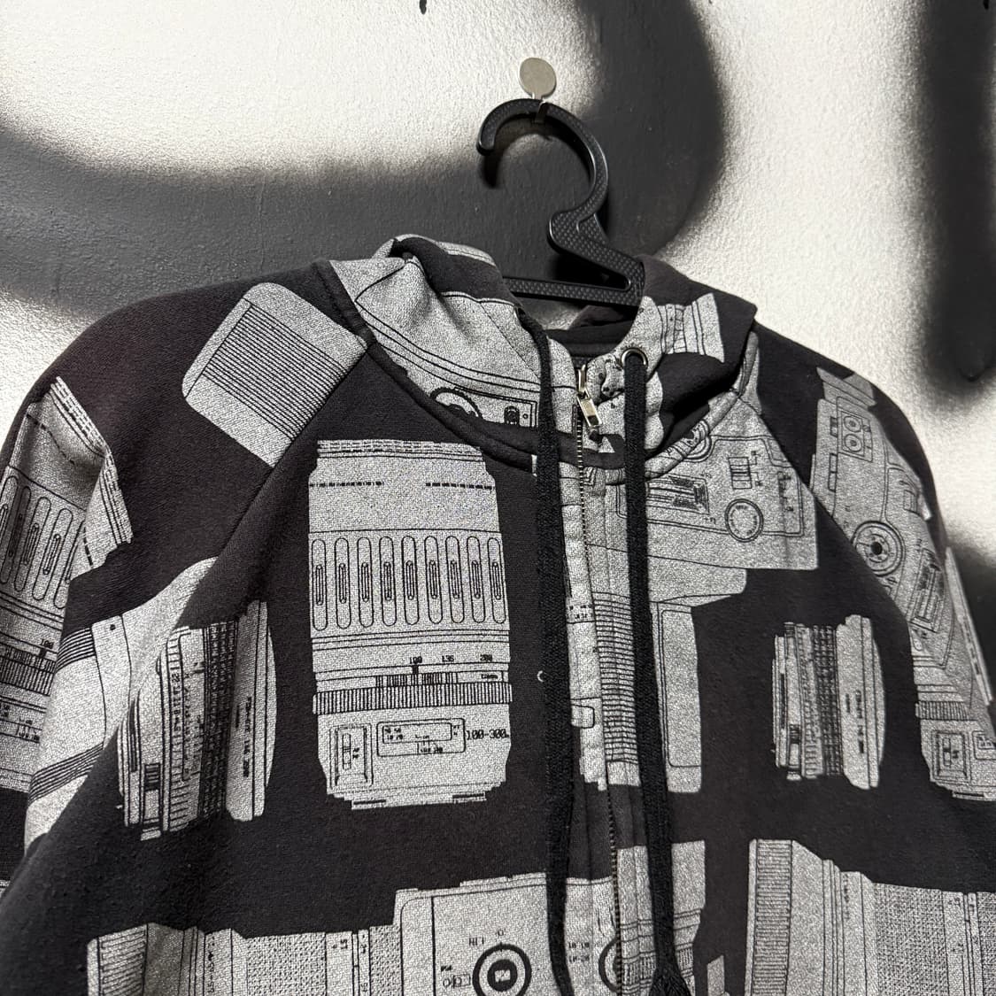 VTG 빈티지 실버 글로시 멀티 프린팅 집업 후디 상품이미지3