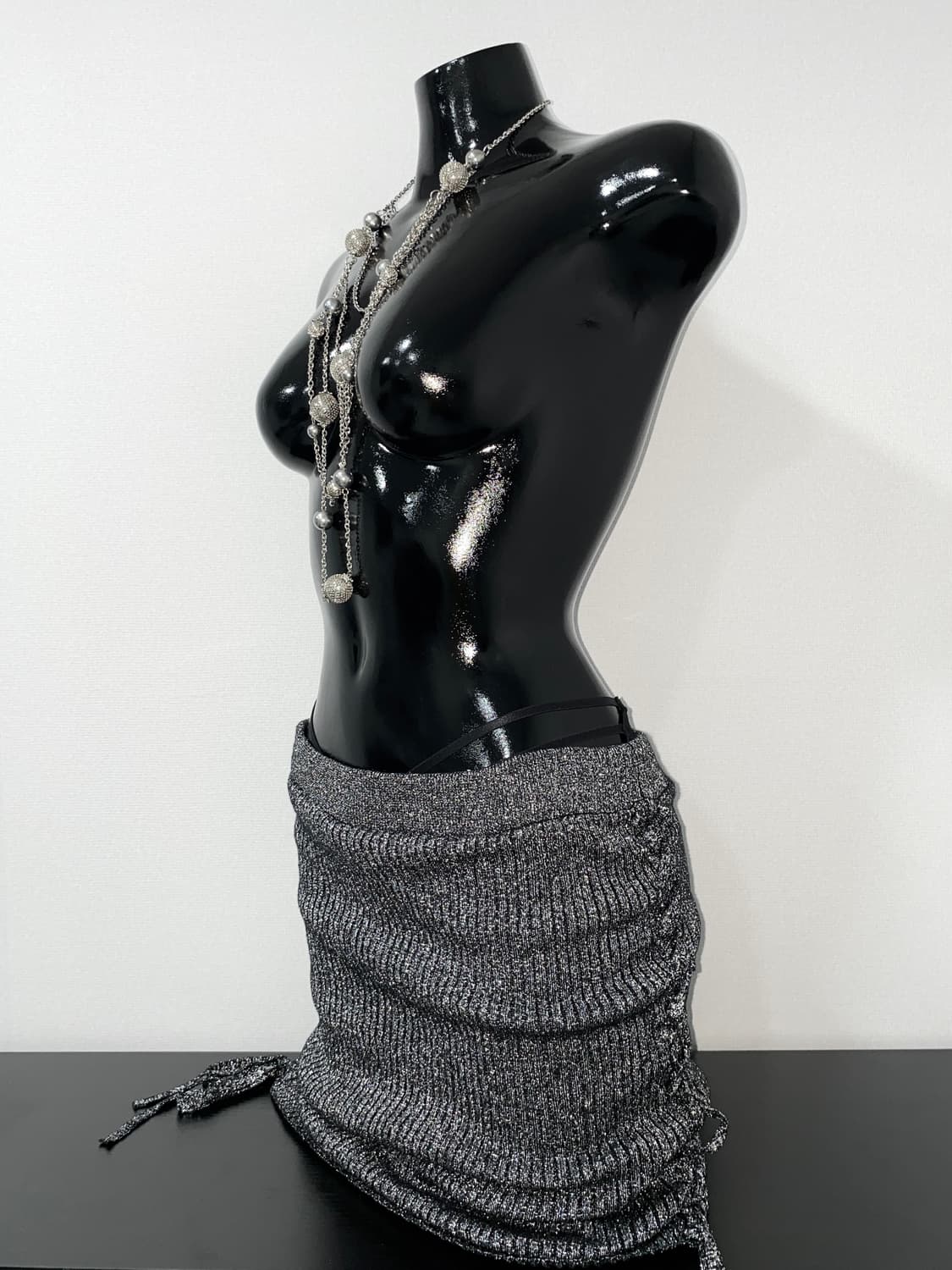 Glitter  Side shirring Skirt 상품이미지1