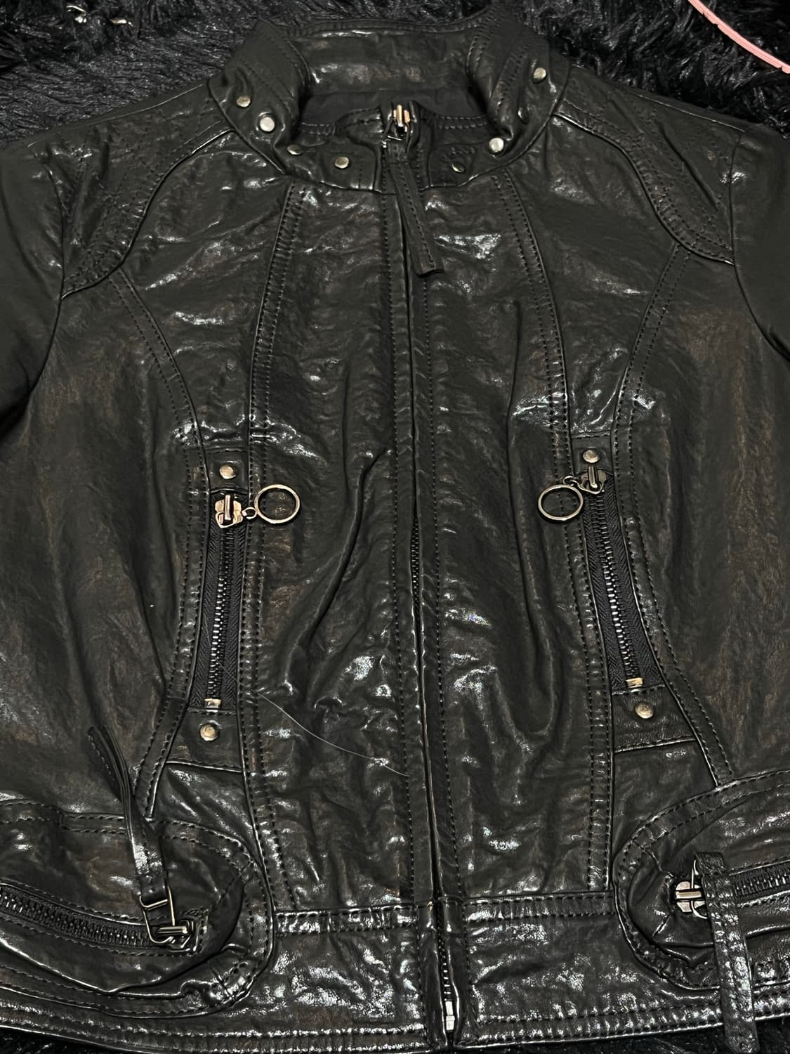 egoist 크롭 가죽 자켓 상품이미지3