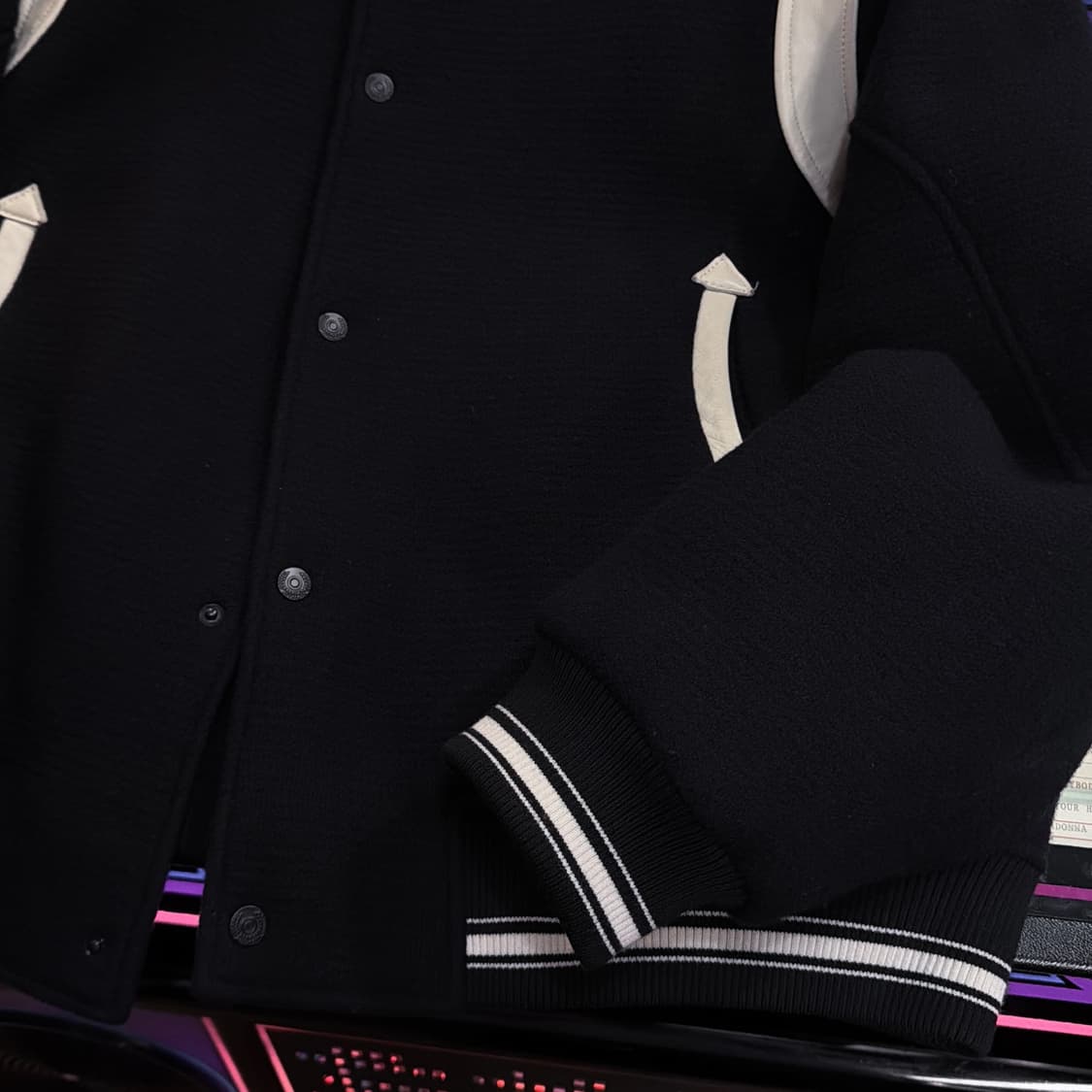 비이커 24fw 울&레더 바시티 자켓 상품이미지5