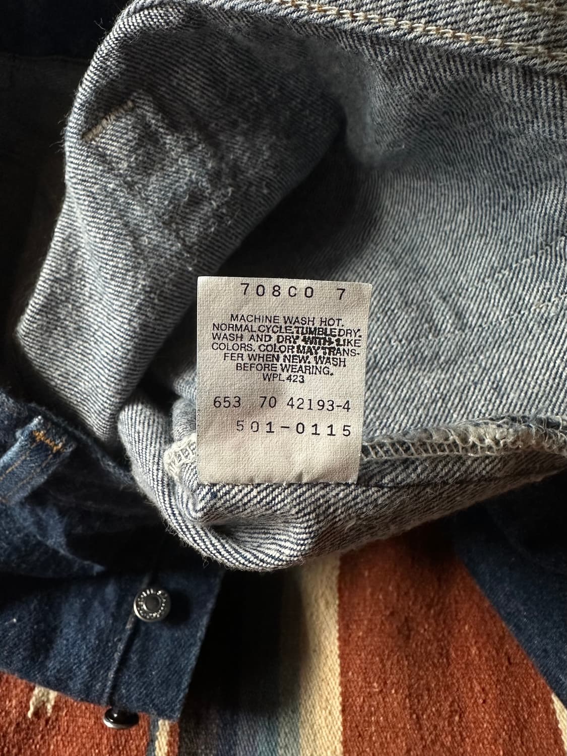 90s USA 빈티지 리바이스 501 데님 팬츠 상품이미지8