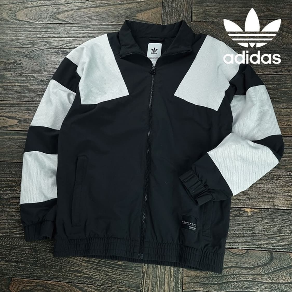 [아디다스] 블럭 배색 집업 바람막이 자켓 블랙 M19360 상품이미지1