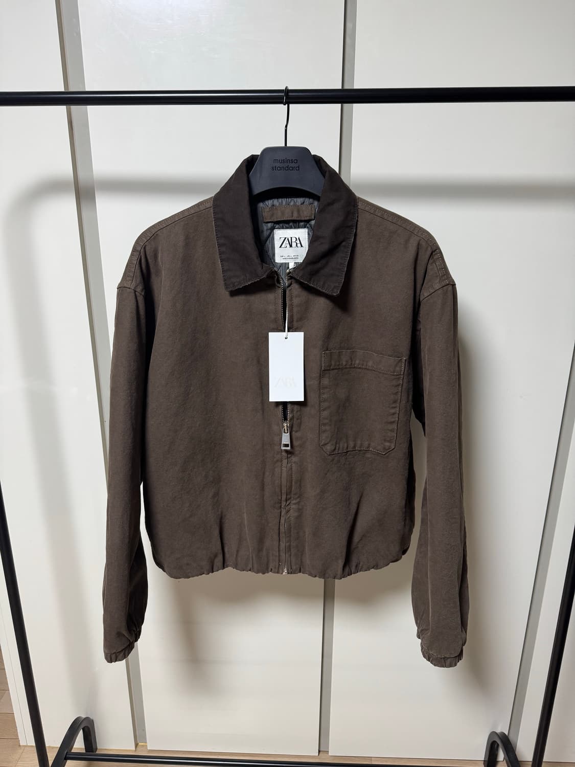 (새상품) 자라 콤비 칼라 점퍼 워크자켓 상품이미지2