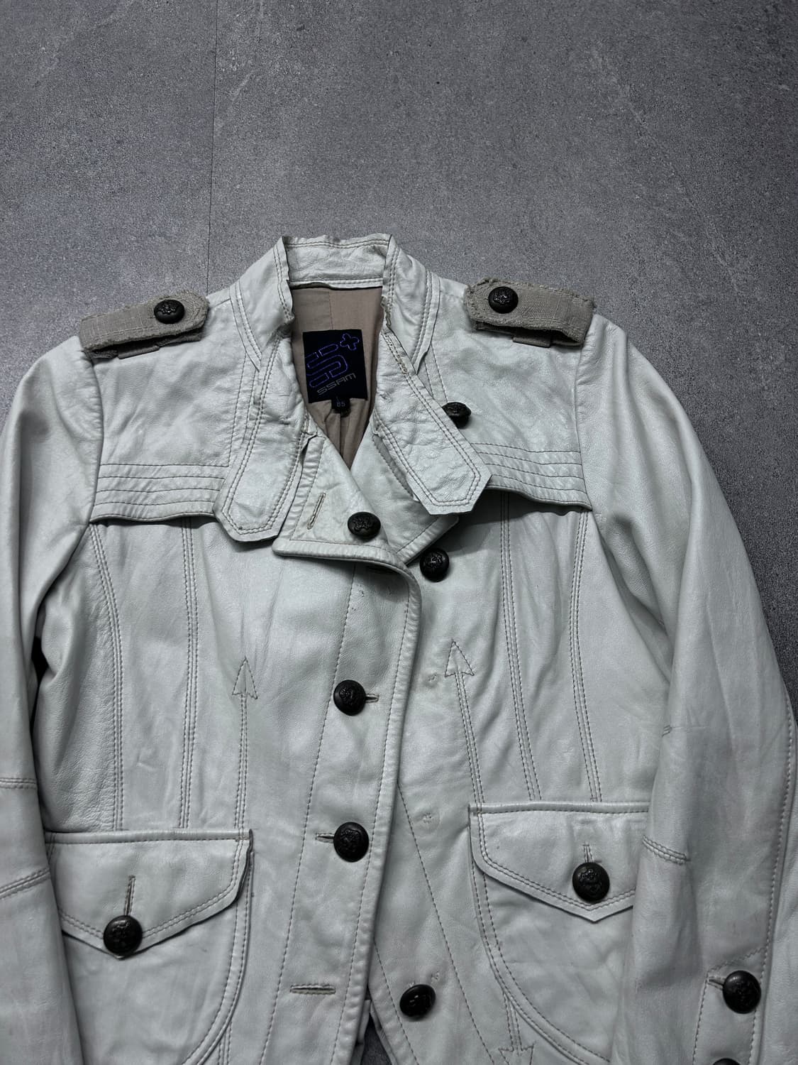 화이트 나폴레옹 레더 자켓 상품이미지2