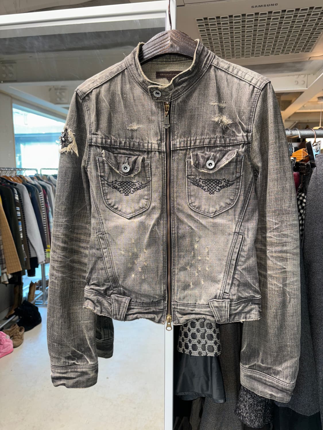 Chelsea garb 집업 데님 자켓 상품이미지3