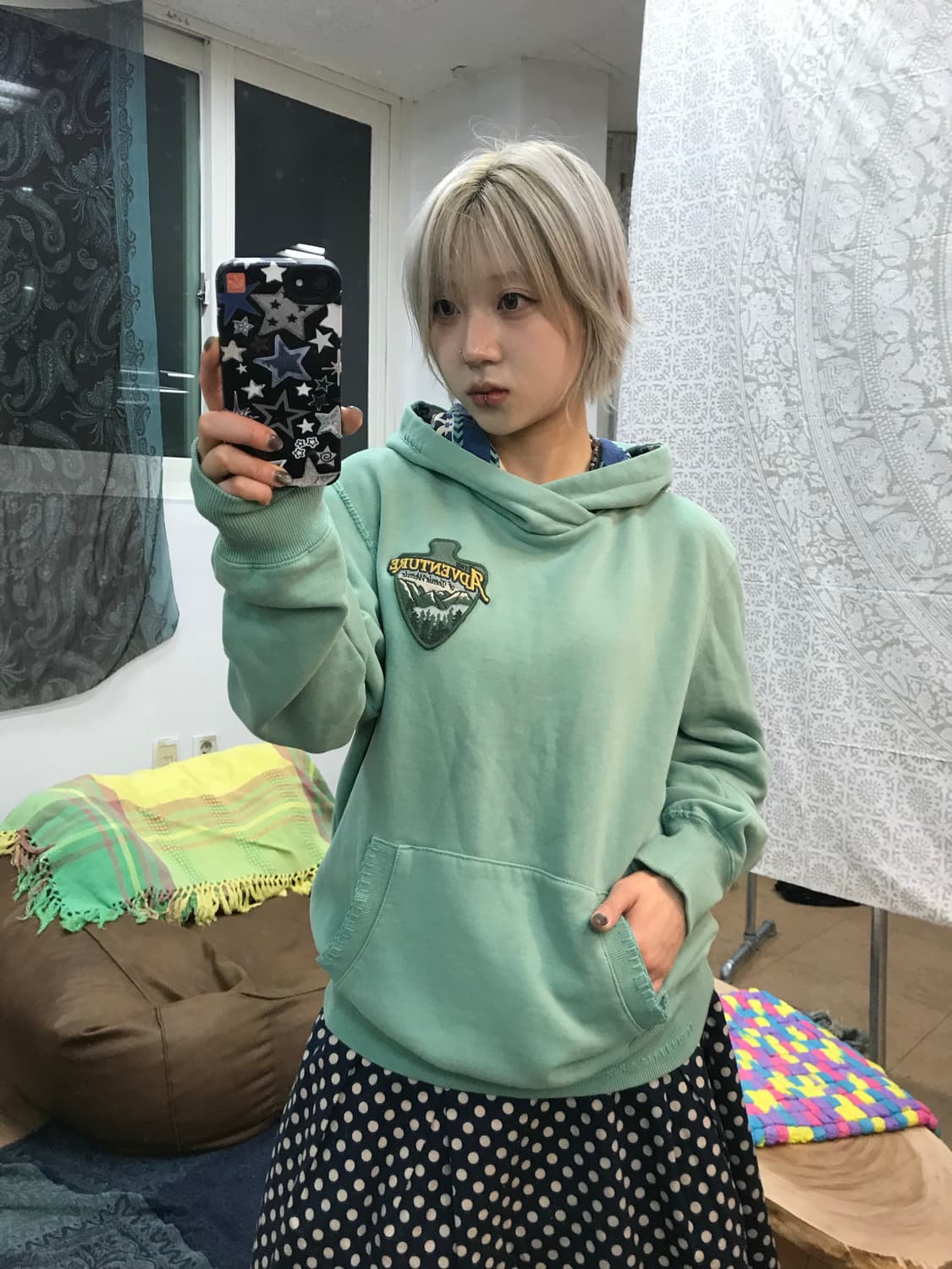 티니위니 기모 민트 후드티  상품이미지2