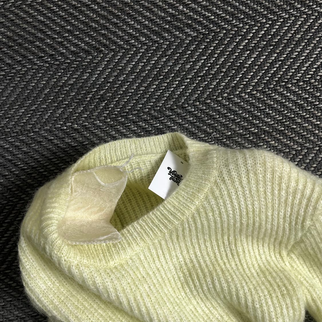 빈티지 우먼스 슬림핏 숄더 보정 패드 골지 스웨터o 3654 상품이미지5