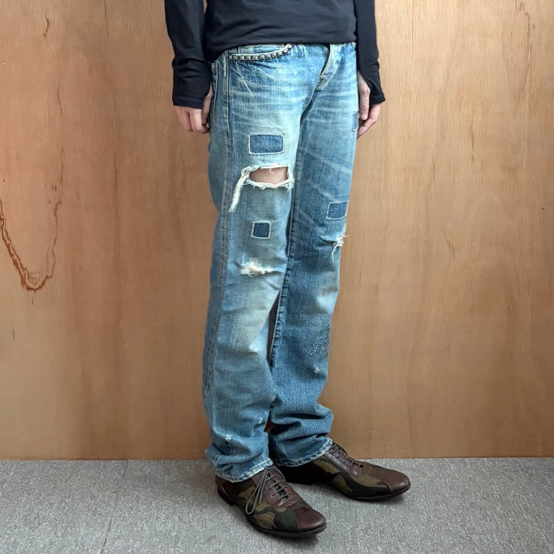 히스테릭 글래머 패치워크 데님 팬츠 상품이미지1