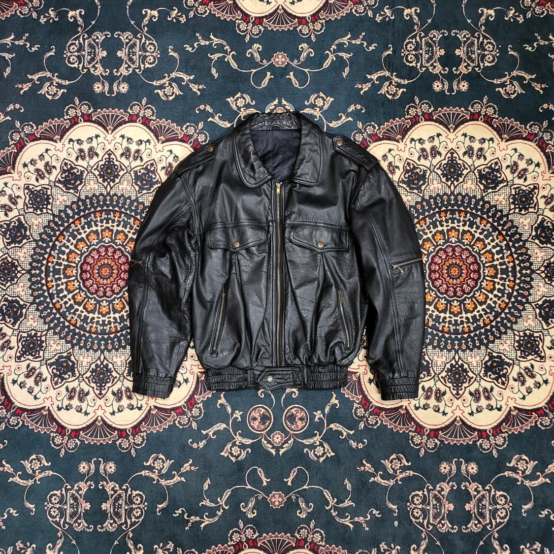 90s Japan 레더 자켓 (M) 상품이미지1