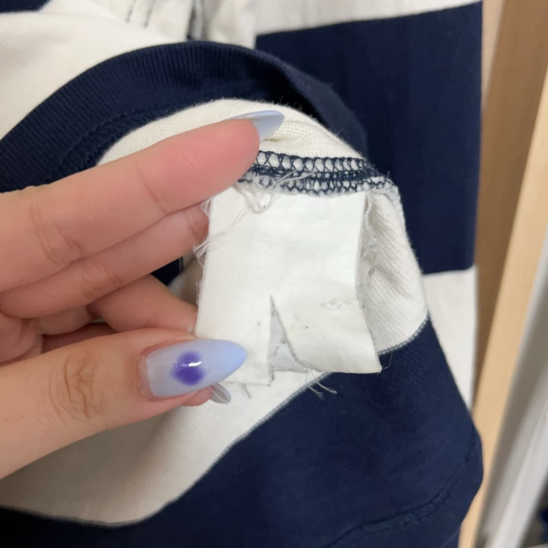 [정품] 폴로 네이비화이트 / 레드포니 단가라 럭비티 [ L ] 상품이미지8