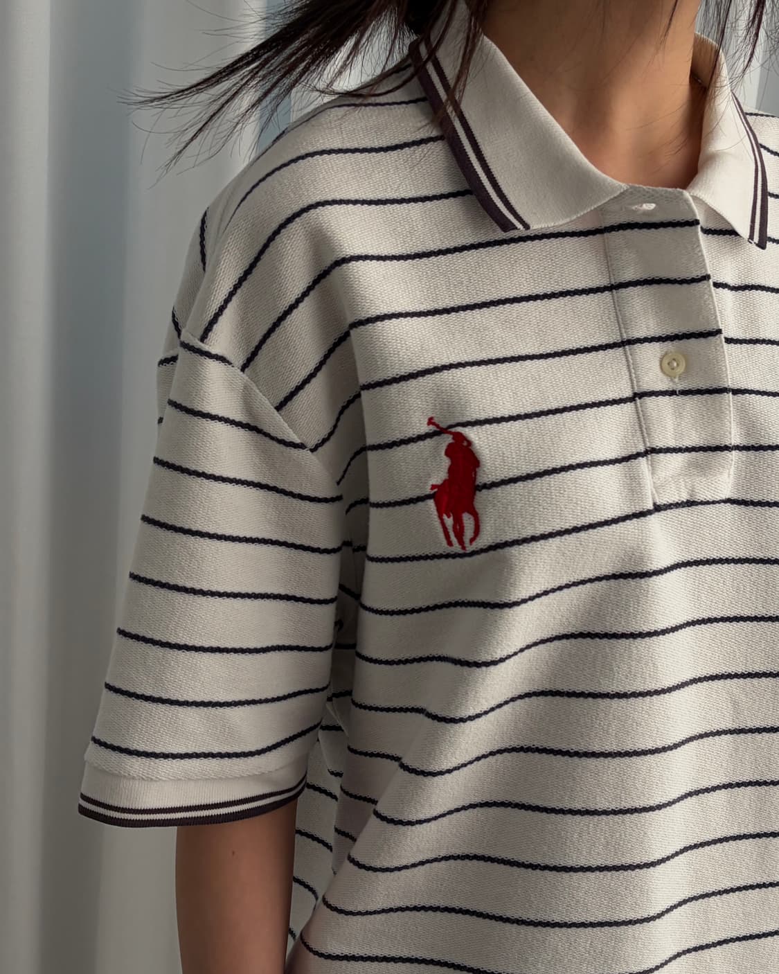 [L]폴로 랄프로렌 빅포니 스트라이프 반팔 카라 티셔츠 상품이미지3