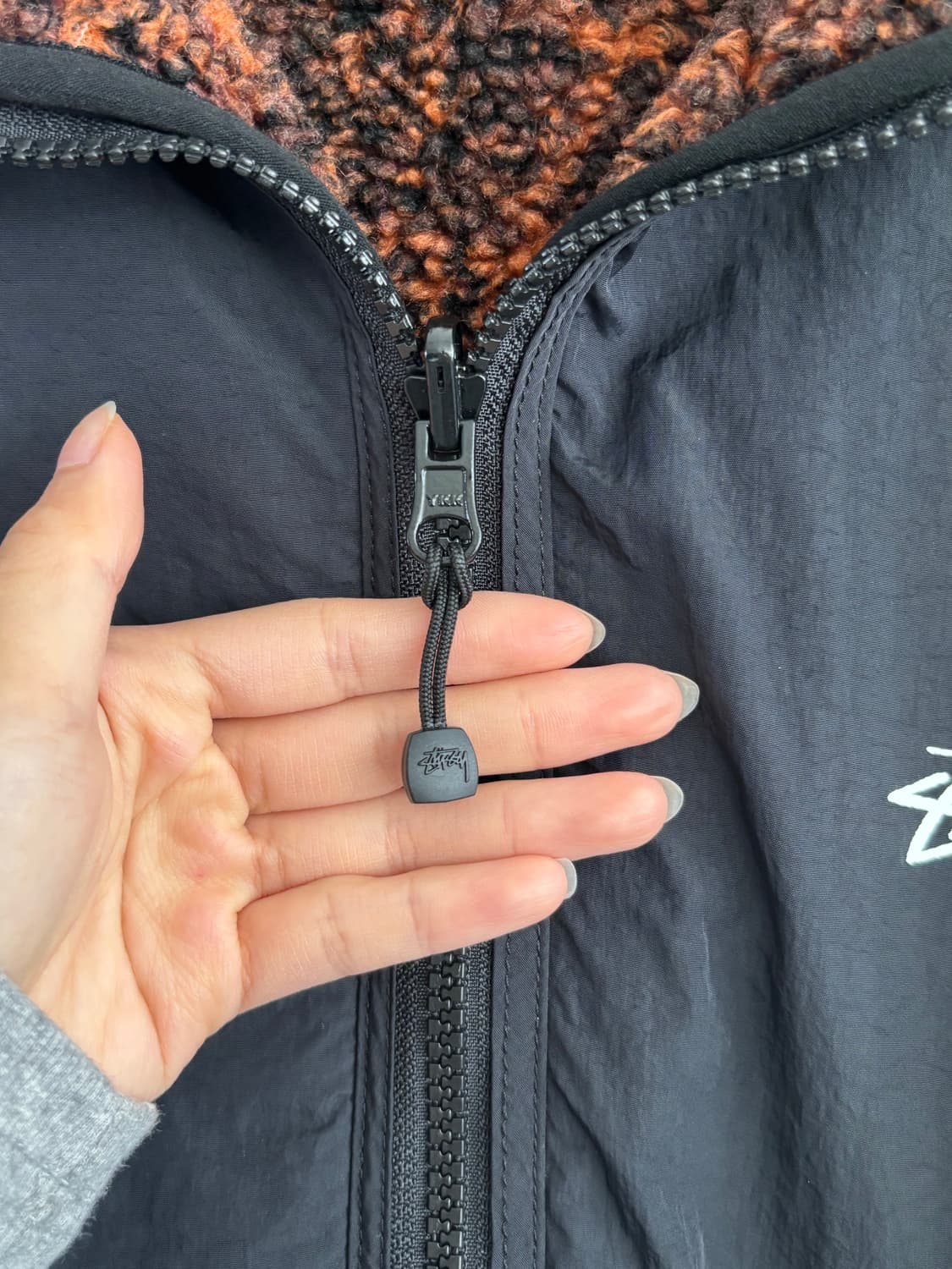 Stussy 스투시 스네이크 자카드 쉐르파 리버시블 자켓 상품이미지4