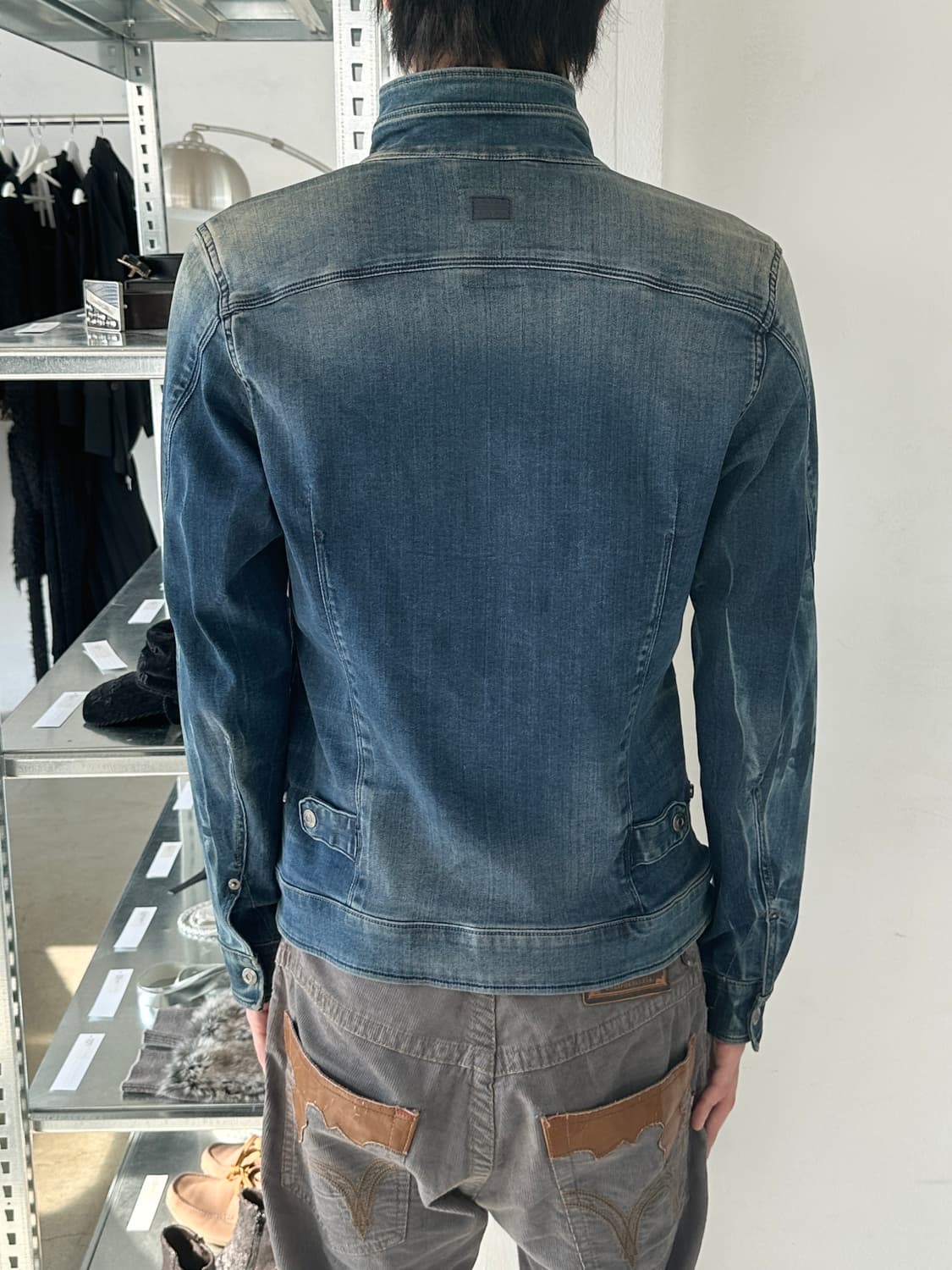 지스타 로우 워시드 백포켓 데님 자켓 상품이미지3