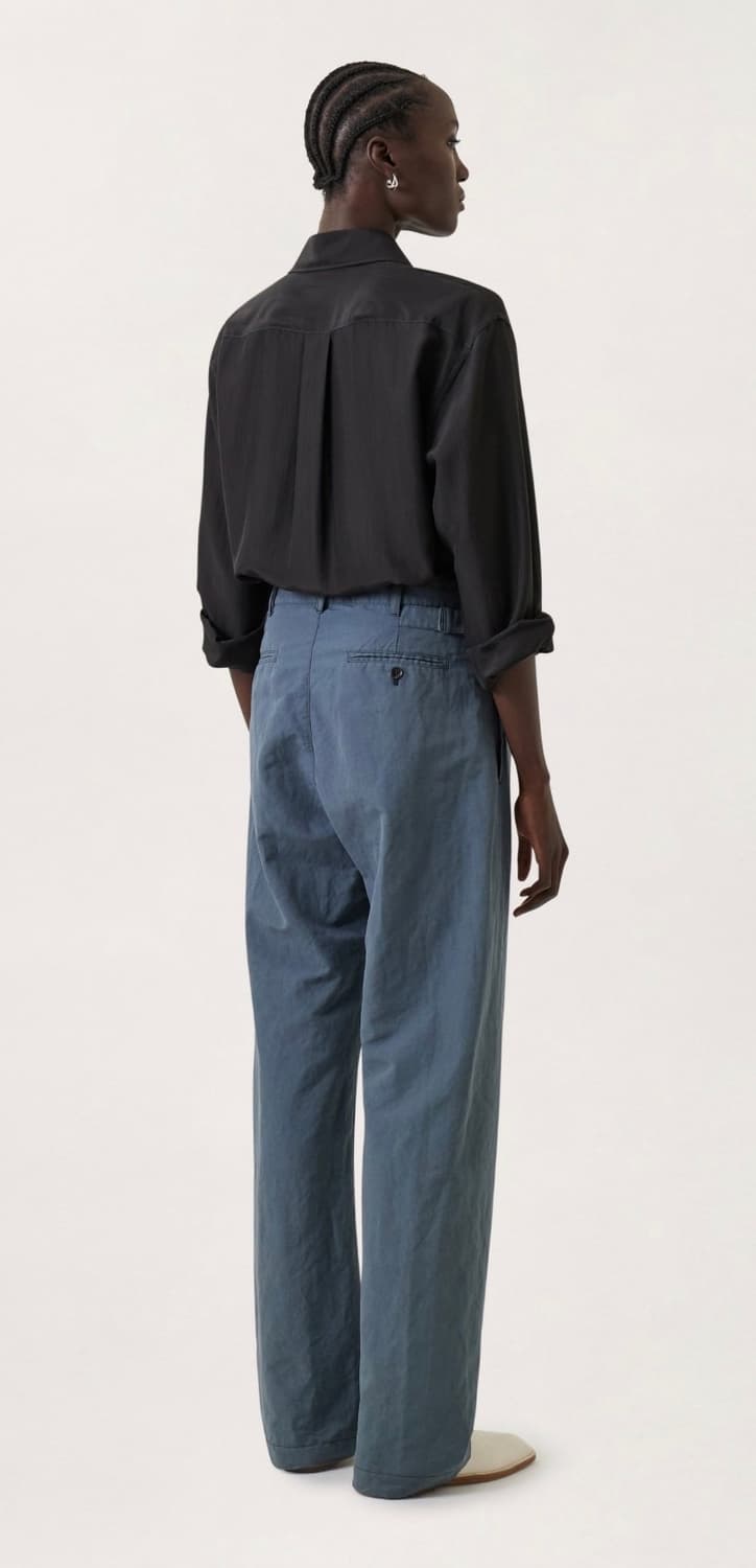 르메르 플리츠 스트레이트 팬츠 로열 블루 36 상품이미지3