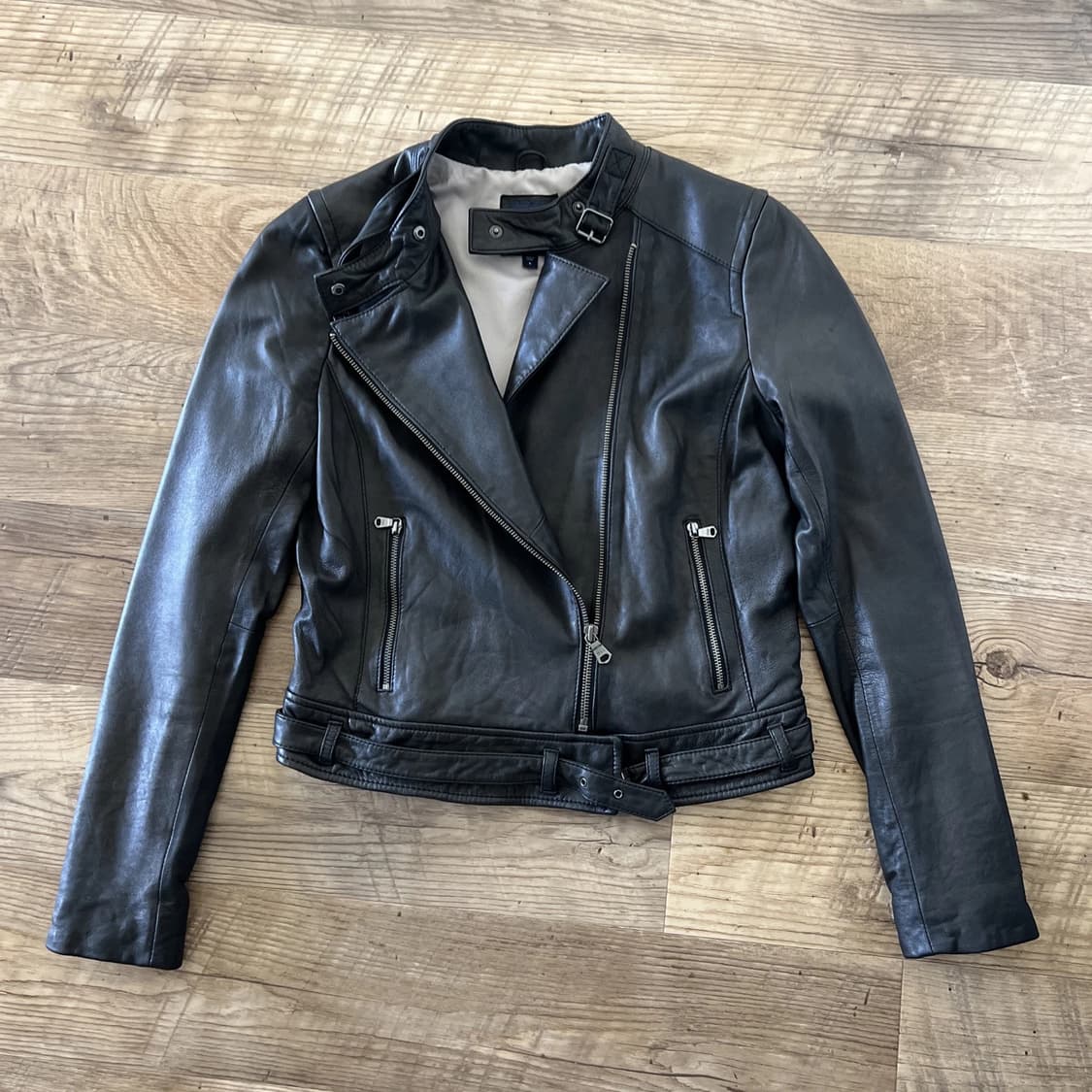 올드 갭 소프트 블랙 가죽 집 모토 자켓 상품이미지2