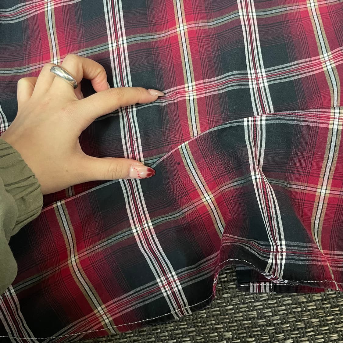 할리데이비슨 레드 투포켓 체크 반팔 셔츠 L 상품이미지9