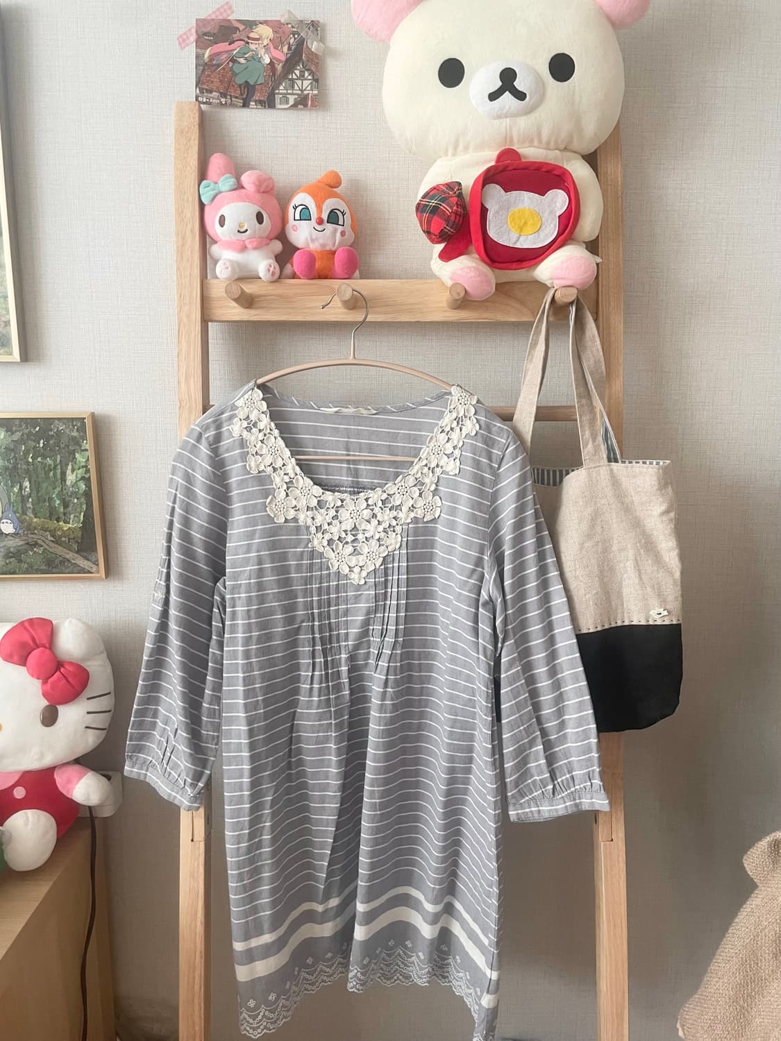 모리걸 빈티지 크로쉐 자수 블라우스 🎀🤍🩵 상품이미지1