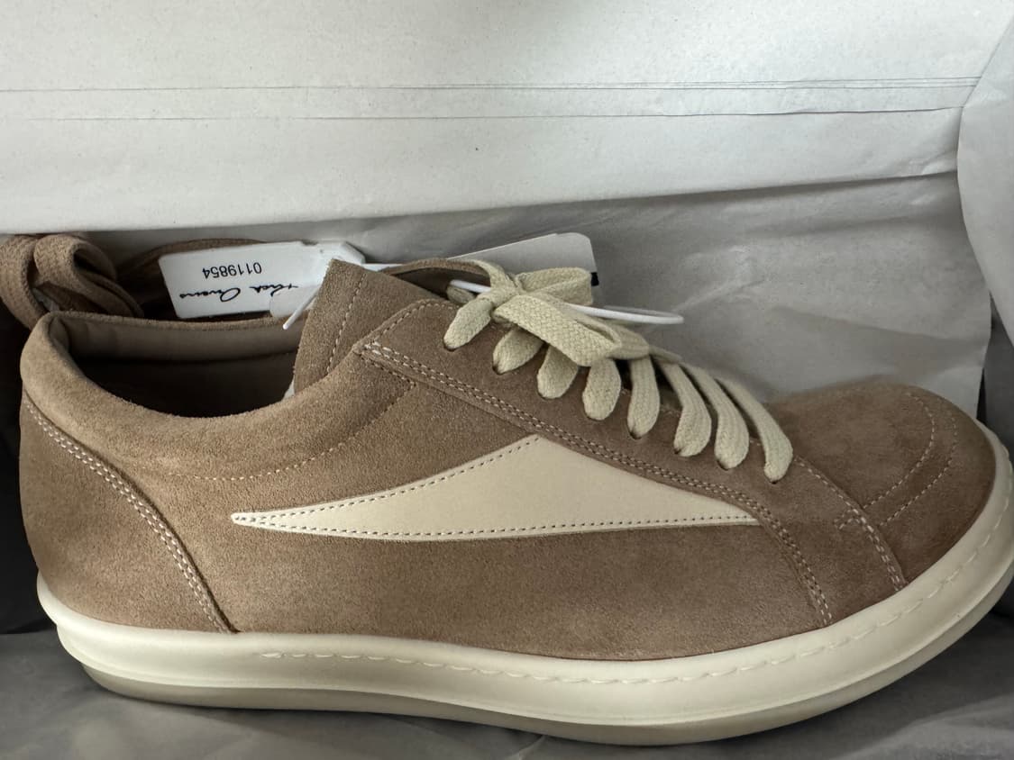 [42] 릭오웬스 빈티지 레더 스니커즈 베이지 상품이미지3