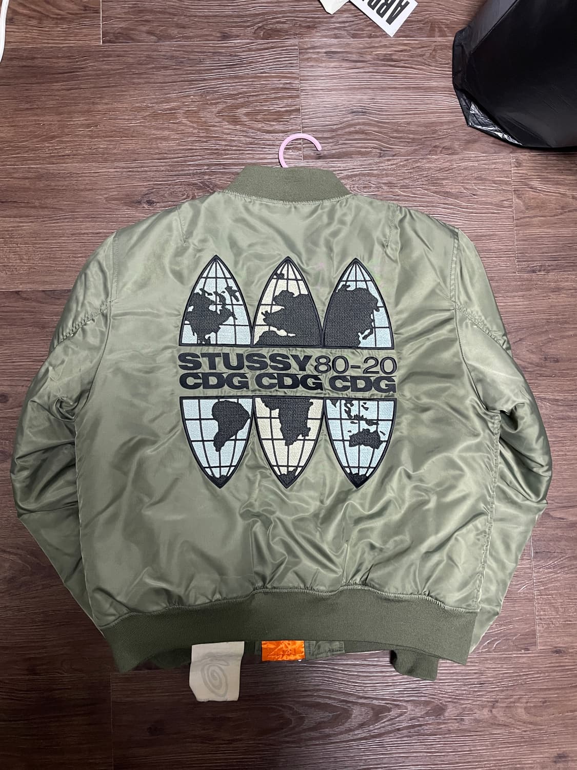 스투시 x CDG MA-1 자켓 올리브 상품이미지5