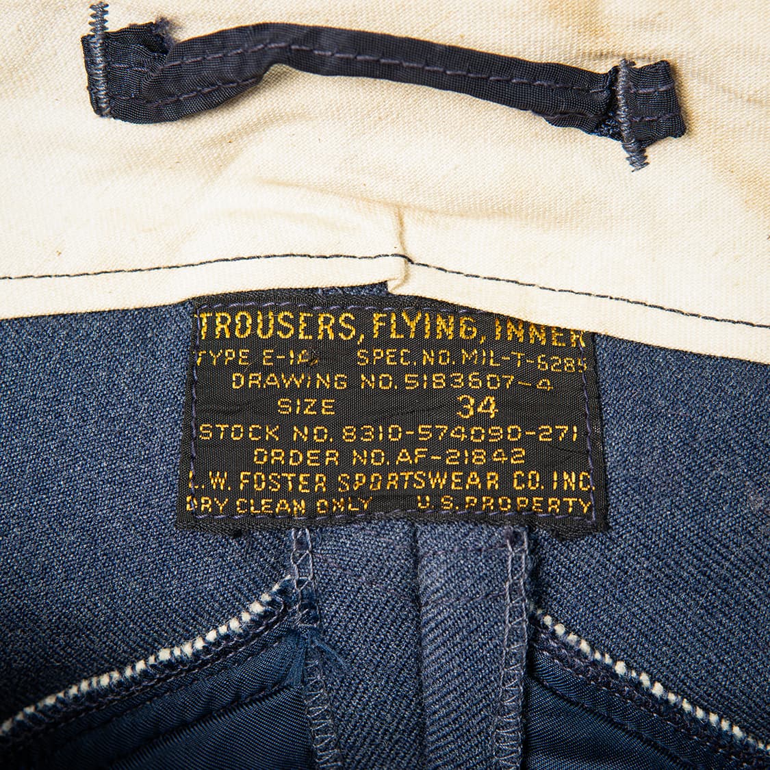 [32] 50s 미공군 E-1A 플라이트 이너 트라우져 네이비  상품이미지9