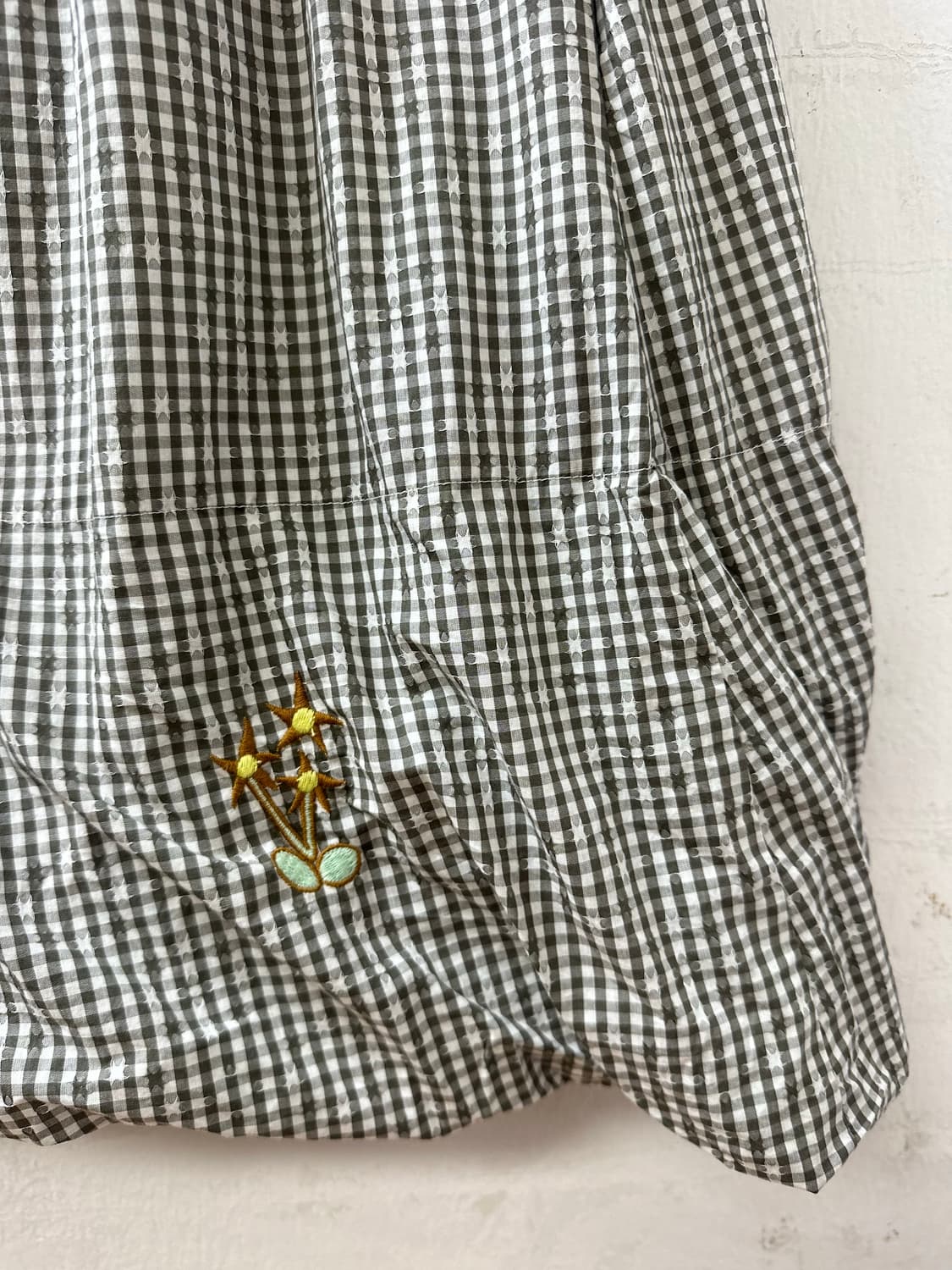 택있는 새상품 Ne-net 네넷 깅엄체크 자수 코튼 스커트 상품이미지2