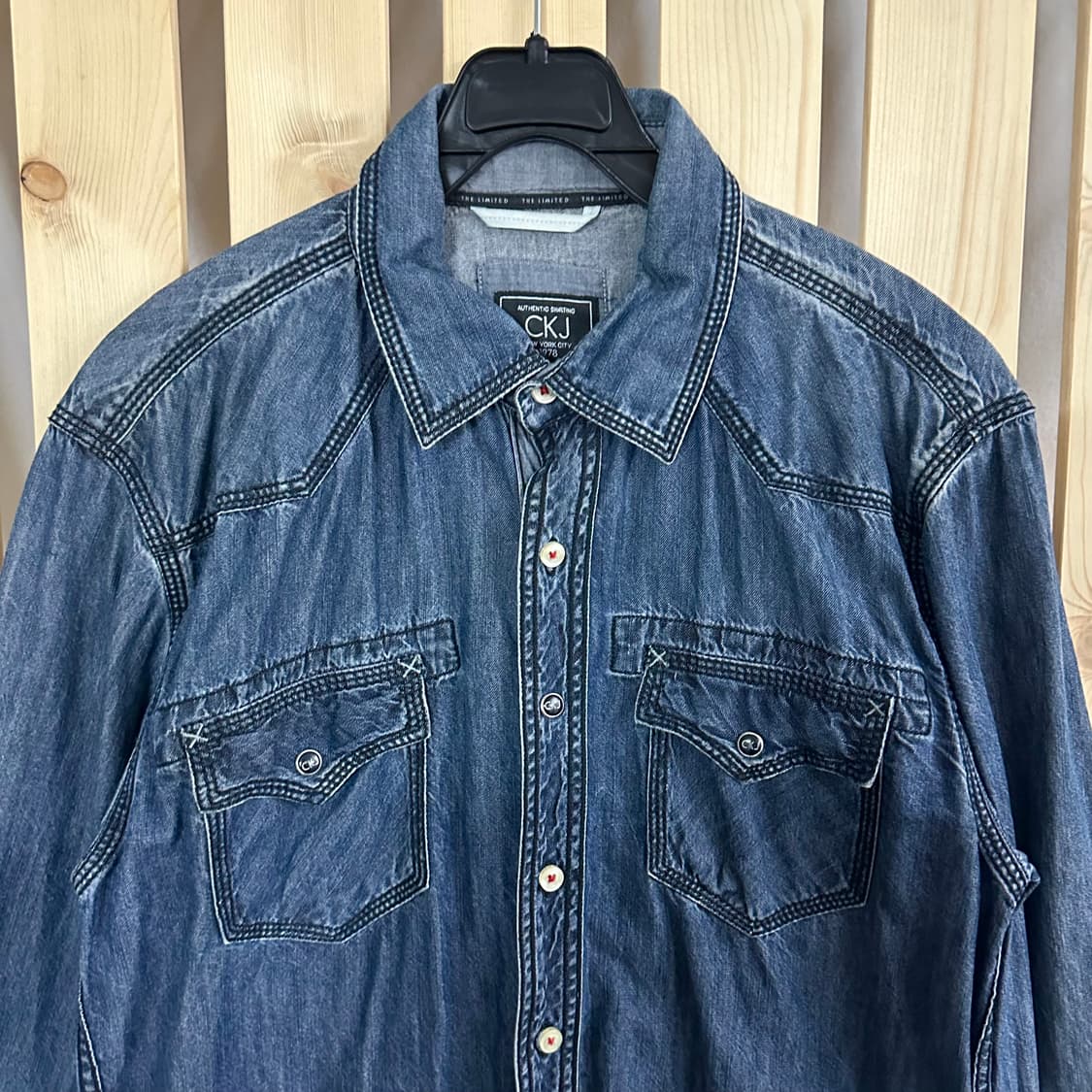 (L) 캘빈클라인 CK 웨스턴 데님 청 셔츠 상품이미지3