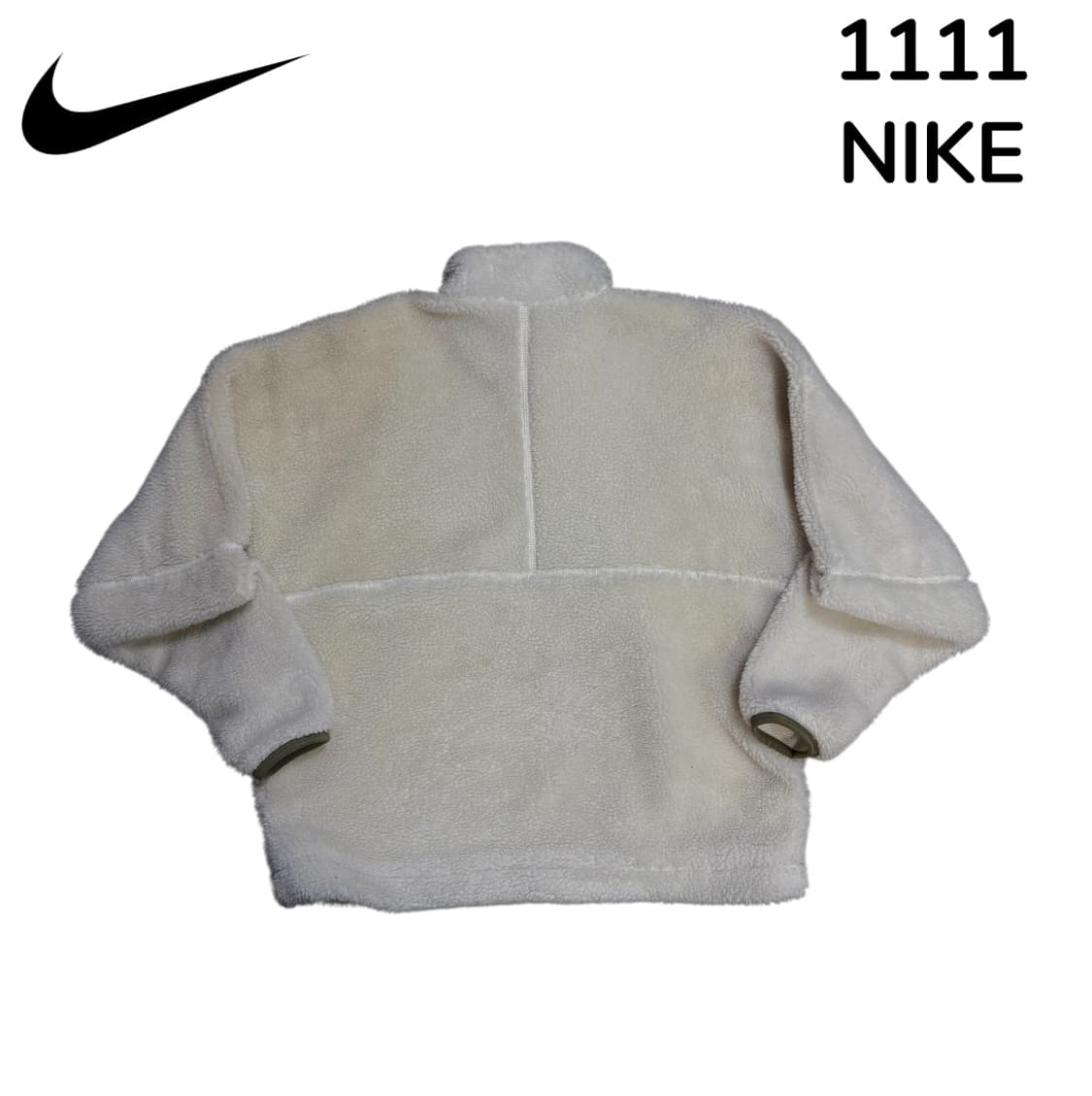 나이키 말차카키 화이트 뽀글이 후리스 아노락 맨투맨 M 상품이미지3
