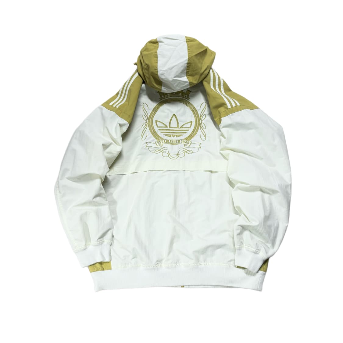 아디다스 올드스쿨 백로고 바람막이 화이트 골드 자켓 상품이미지1