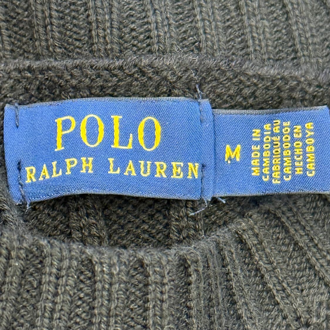 M 폴로랄프로렌 여성용 블랙 케이블 반팔 니트 상품이미지4