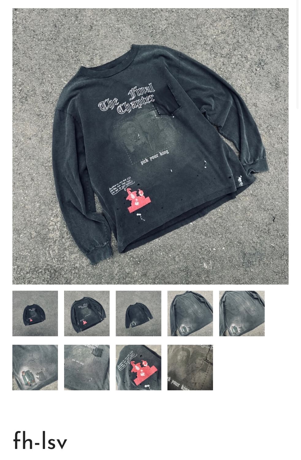 (1)핑거프레스 fh-lsv 튜블라 빈티지 롱슬리브 워시드블랙 상품이미지1