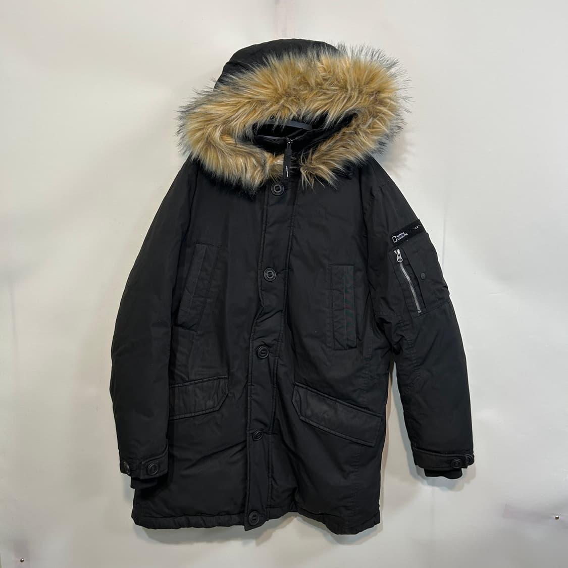 내셔널지오그래픽 남성 블랙 야상 패딩 100 상품이미지1