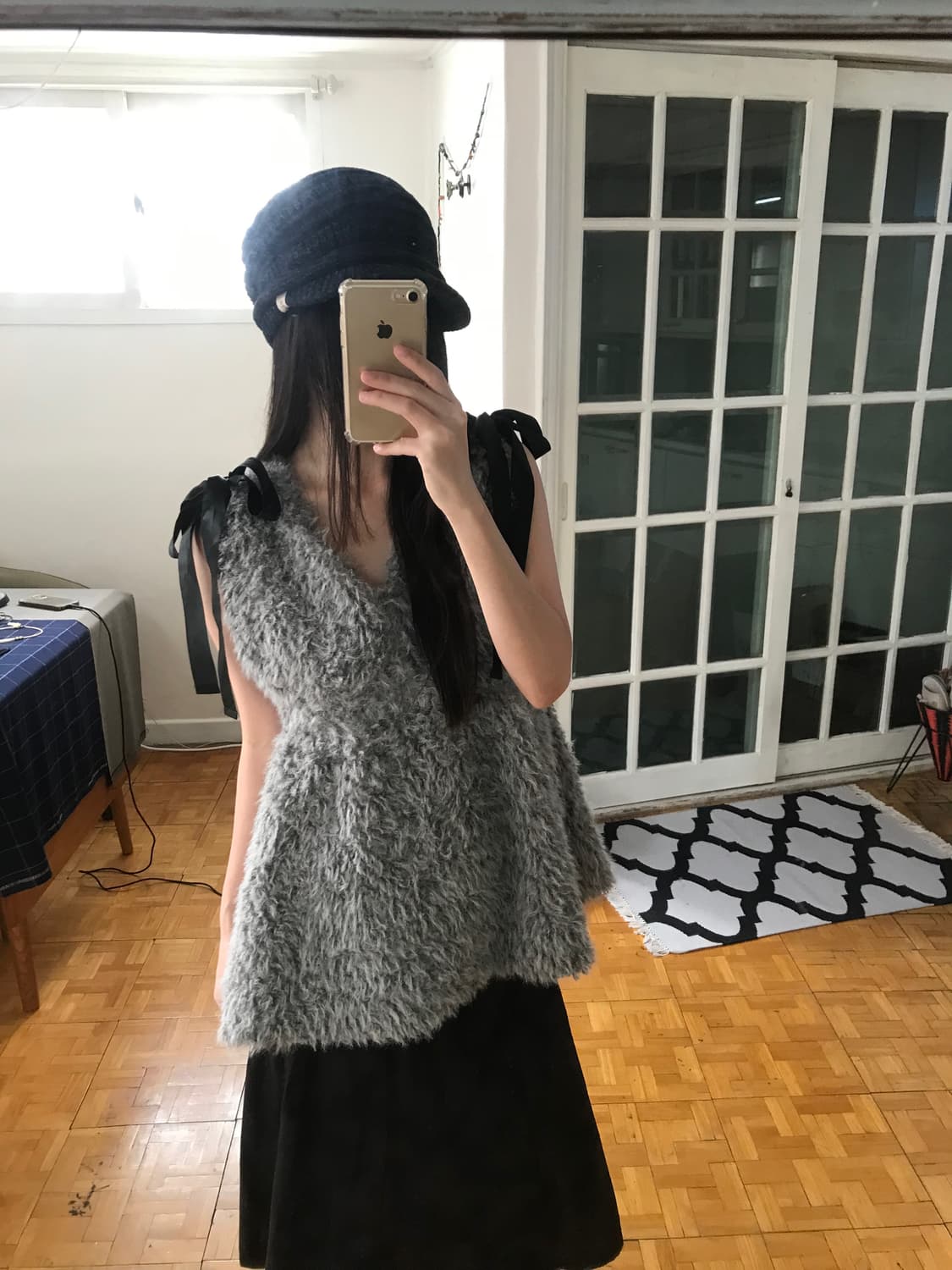 vintage fur sleeveless 상품이미지4