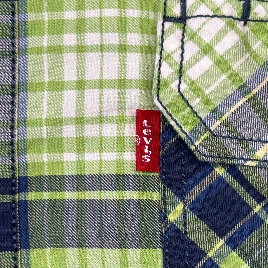 XL) 리바이스 투포켓 체크 반팔 셔츠 상품이미지4