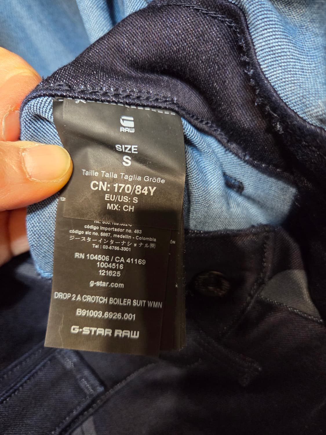 G-STAR RAW 데님 점프수트 네이비 패턴(s/디피용) 상품이미지7