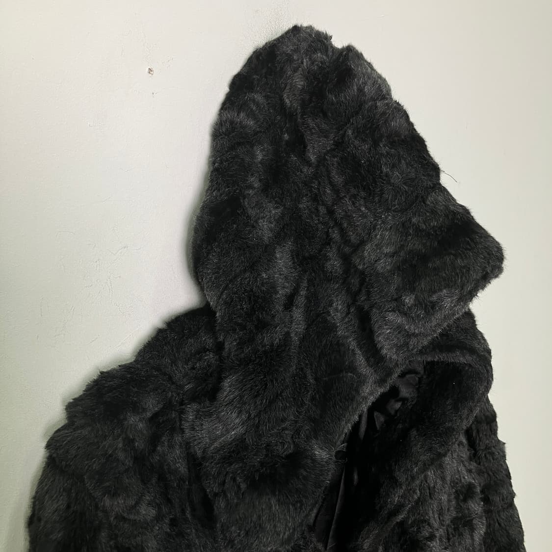 VTG 빈티지 블랙 후드 퍼자켓 38 상품이미지5