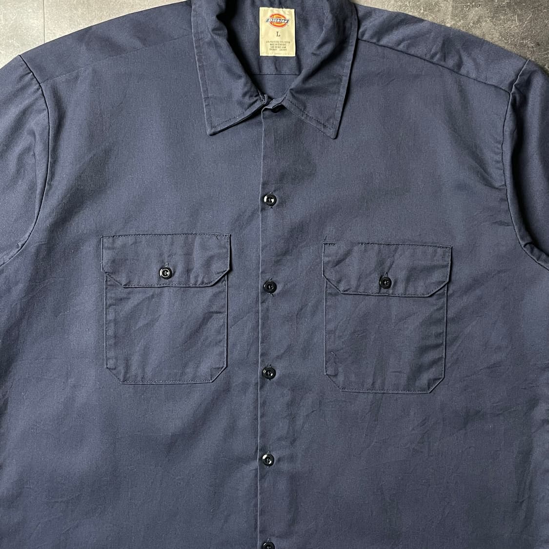 DICKIES 디키즈 빈티지 네이비 플랩포켓 반팔 워크 셔츠 A01030 상품이미지3
