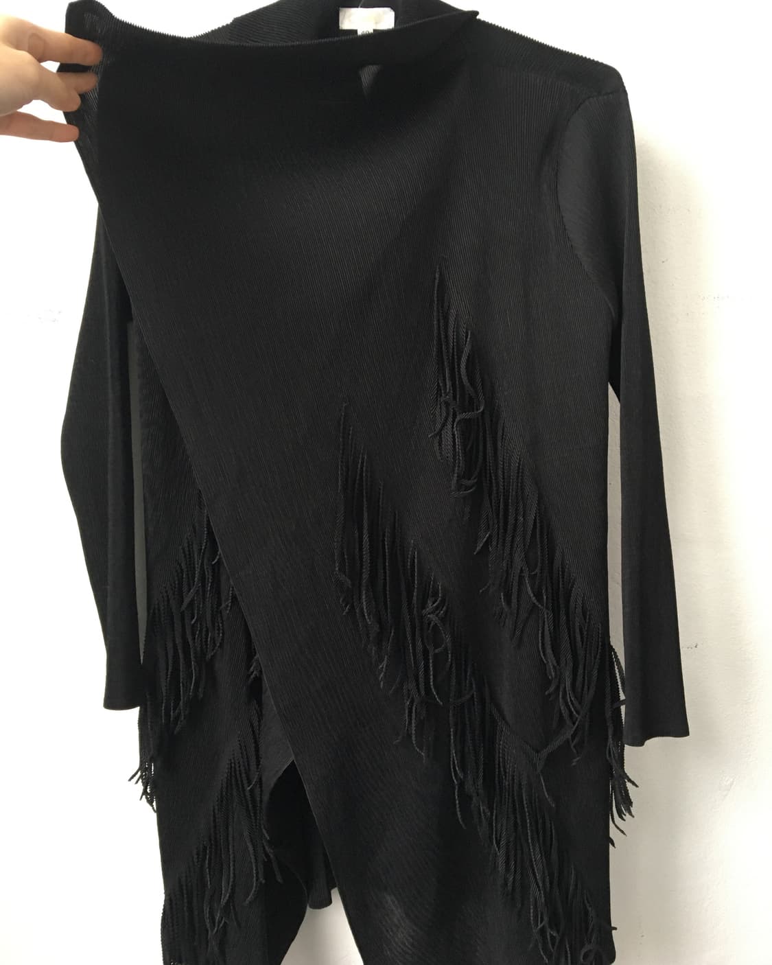 Fringe point pleats drape open cardigan 상품이미지2