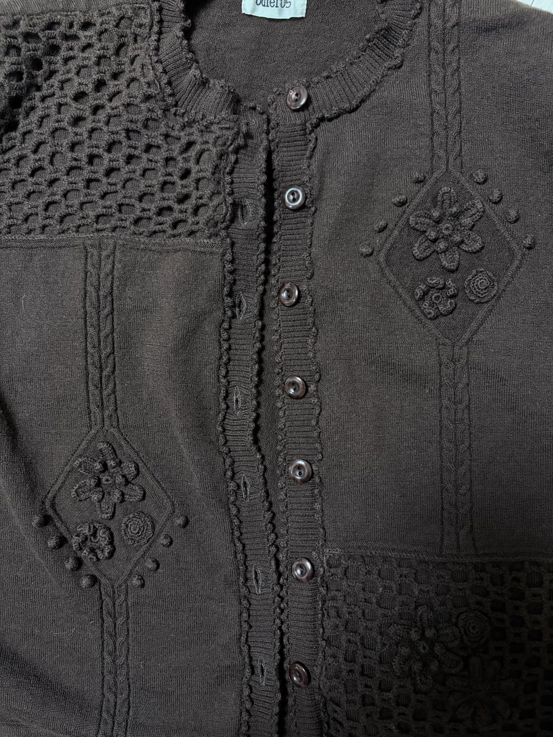 일본 빈티지 모리걸st 플라워 자수 니트 가디건 상품이미지1
