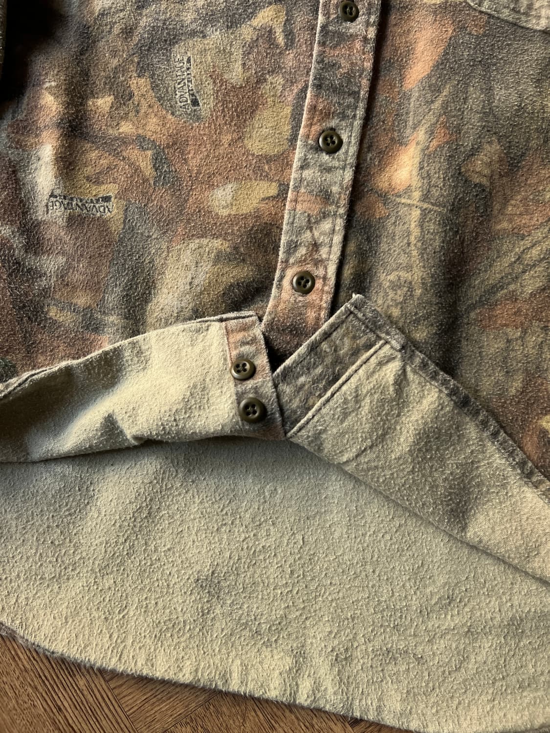 [XL]USA 빈티지 트리 카모 헤비 샤모아 헌팅셔츠 상품이미지4