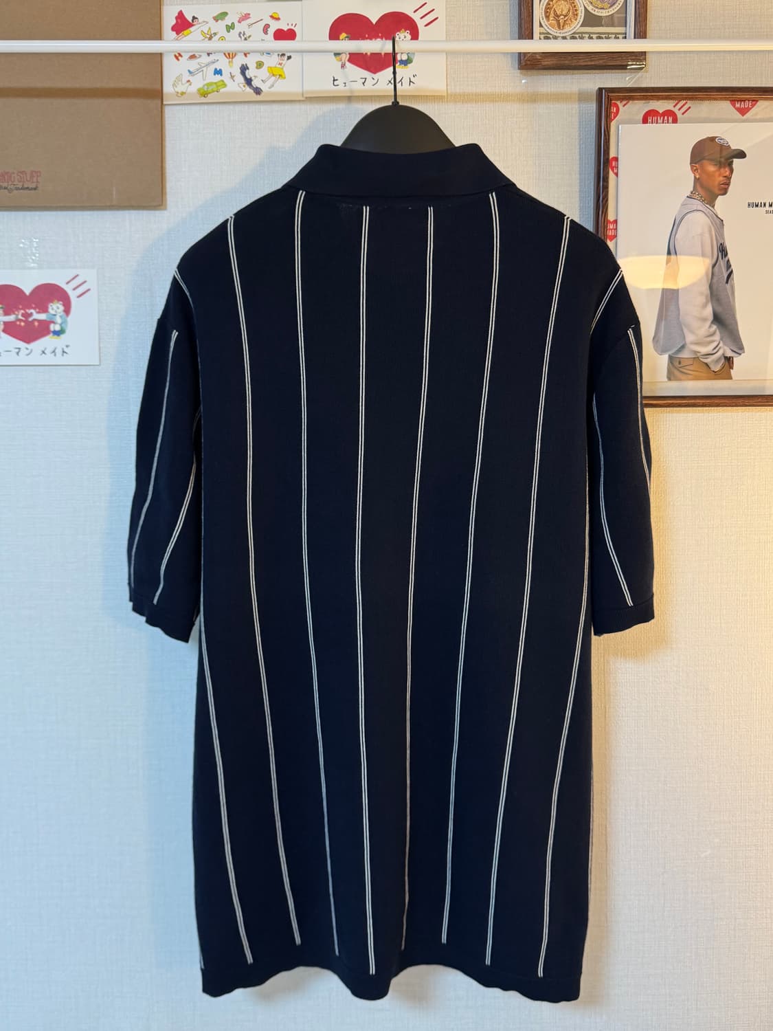 (XL)아르켓 스트라이프 반팔 카라티 네이비 상품이미지2