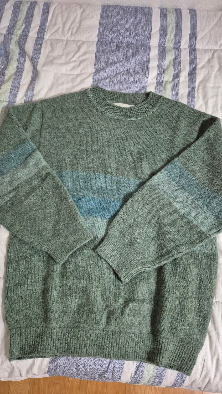 마티스더큐레이터 모헤어 컬러블록니트 3사이즈 그린 상품이미지3