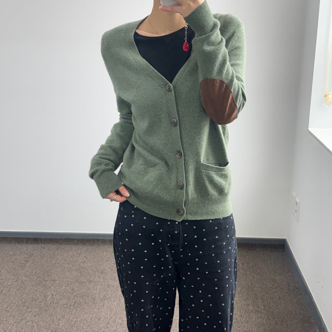 Polo 폴로 투포켓 앵클패치 그린 니트 가디건 상품이미지1