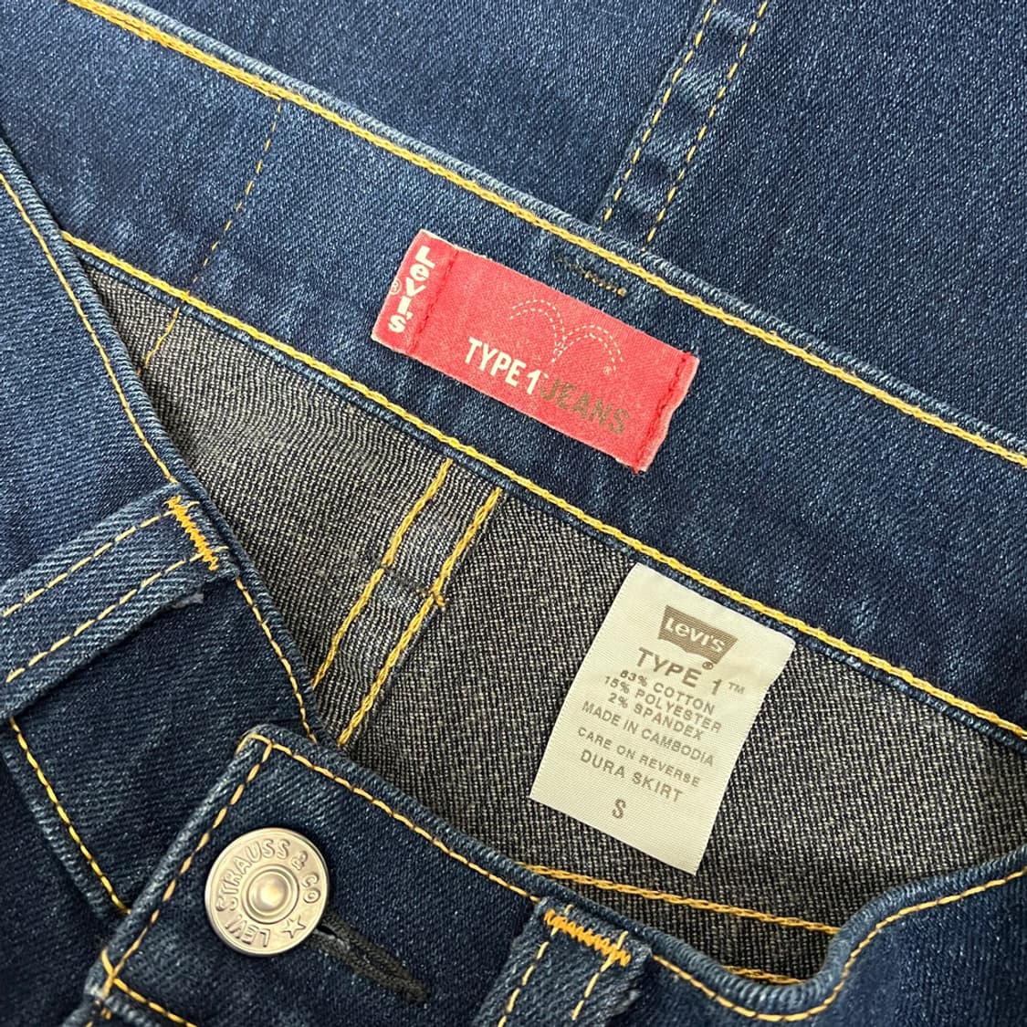 00s 리바이스 타입원 듀라 데님 스커트 S 상품이미지4