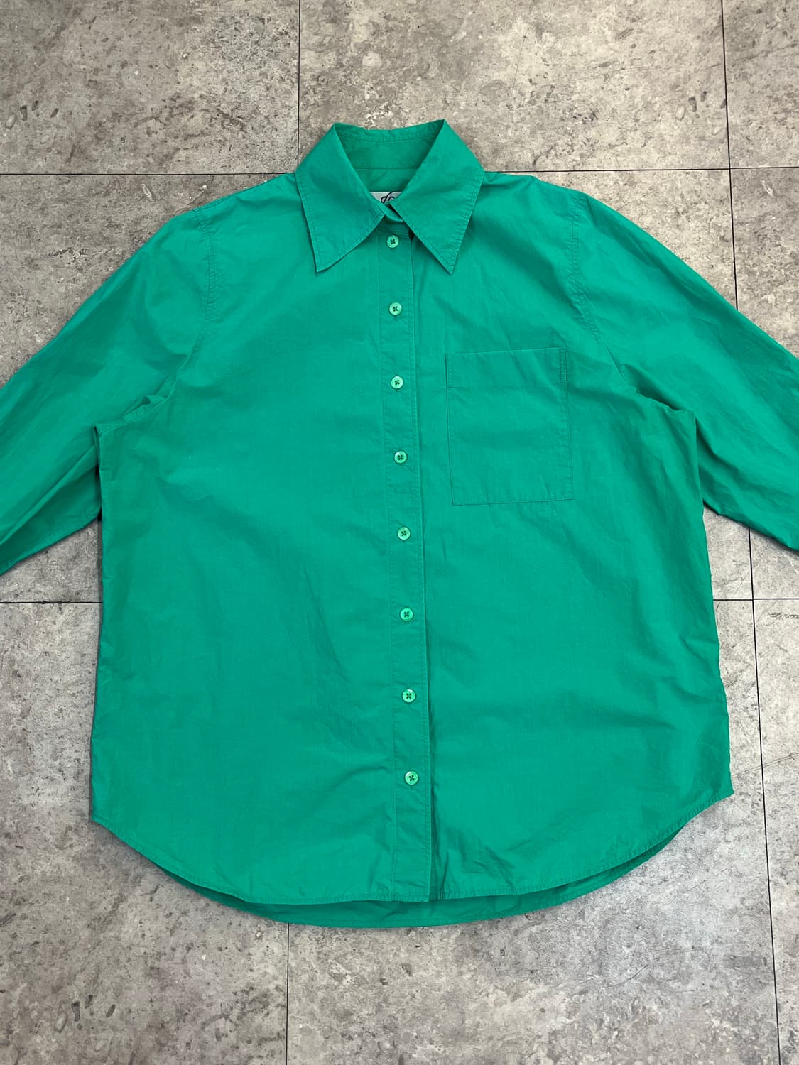 코스 포켓 셔츠 그린 40 #csz3081  *사용감 있음, 단추 코팅  상품이미지4