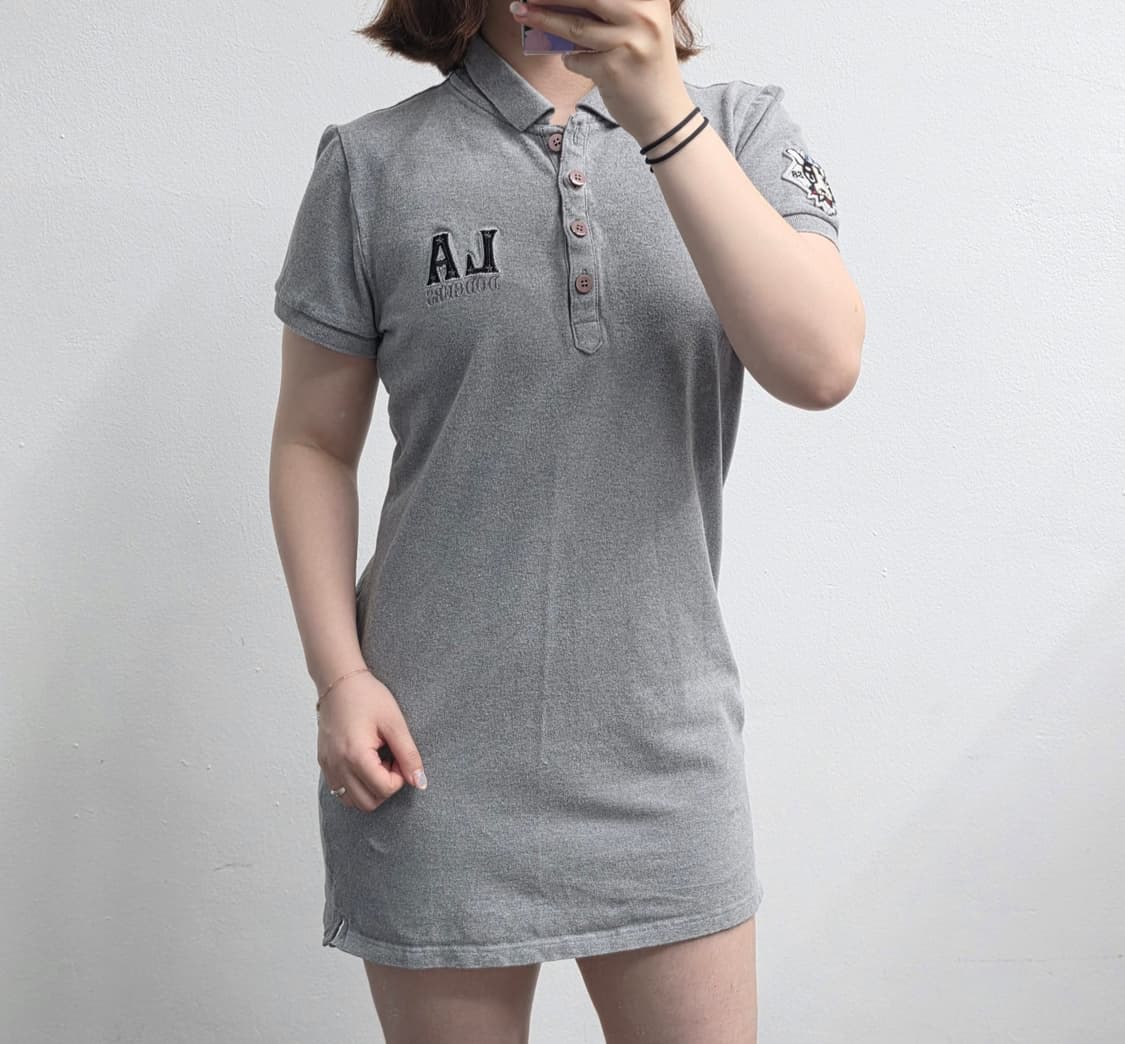 [프립]M/MLB 반팔카라 원피스 그레이 상품이미지2