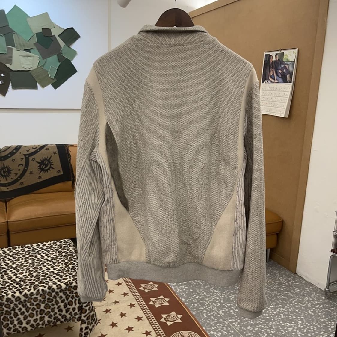 엑슬림 xlim ep8 트위드 니트 져지 집업 자켓 L C09670 상품이미지4