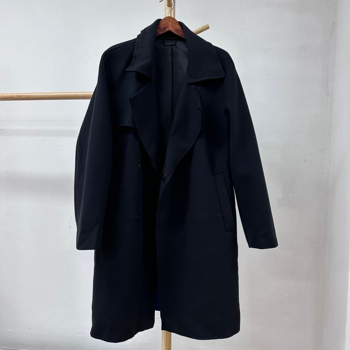 SYSTEM 시스템 울 캐시미어 배색 더블 코트 100(105) J24 상품이미지1